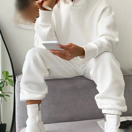 Hooded Sexy Sweater Solid Color Navel Suit Women's Clothing