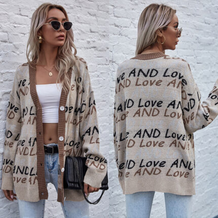 Women's Long-Sleeved Knitted Cardigan Jacket Temperament Sweater