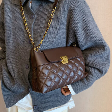 Autumn And Winter New Versatile Cross Body Rhombic Chain Little Baonu